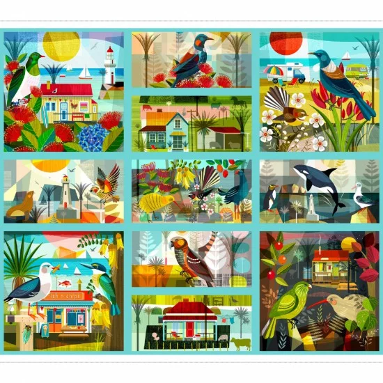 Patchwork Panel Kiwiana Summer Playground