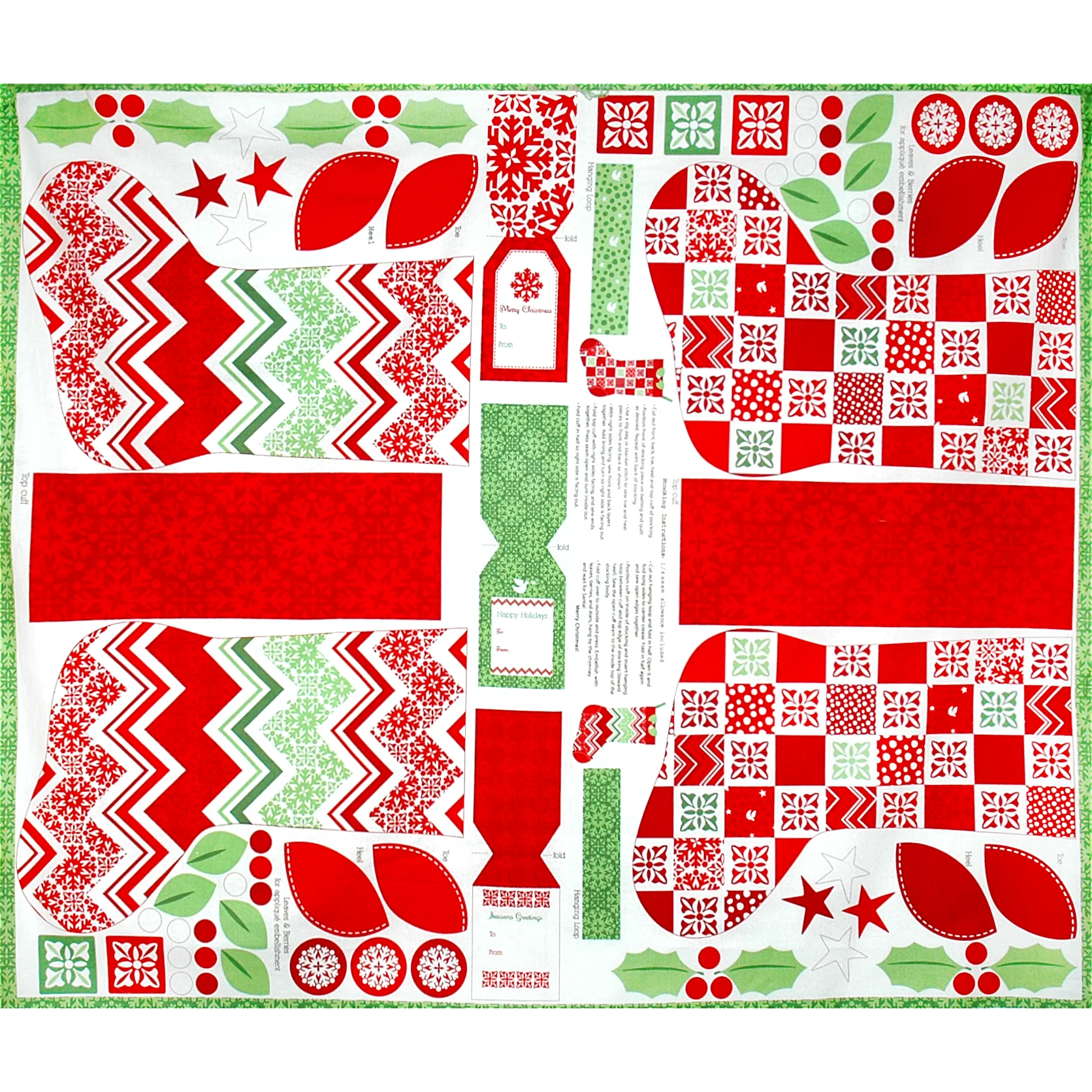 Patchwork Panel Stocking Joy
