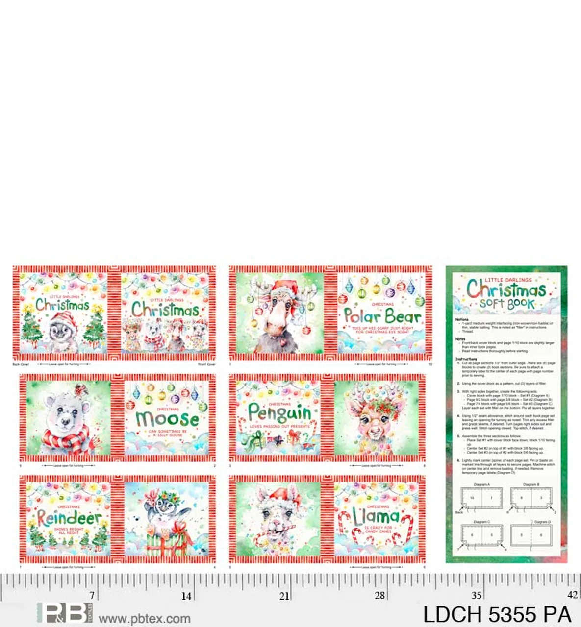 Patchwork Panel Xmas Book Little Darlings