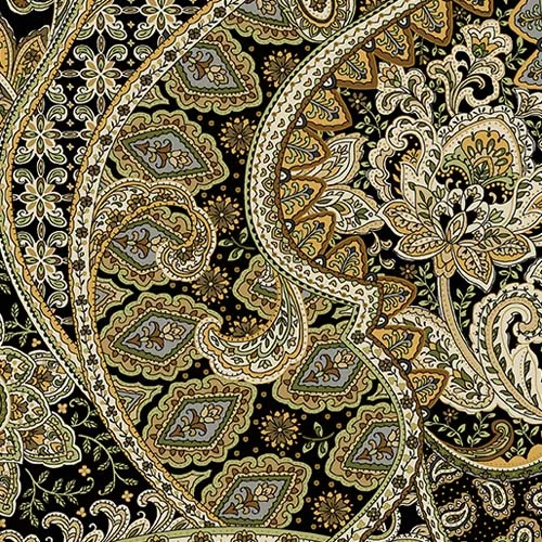 Quilt Backing Samsara Paisley Black
