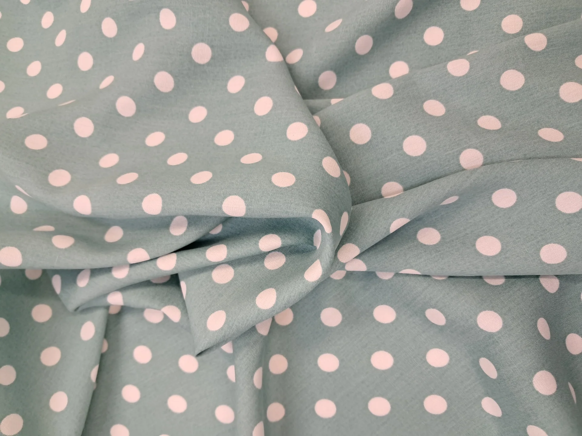 Rayon Green Spot Print