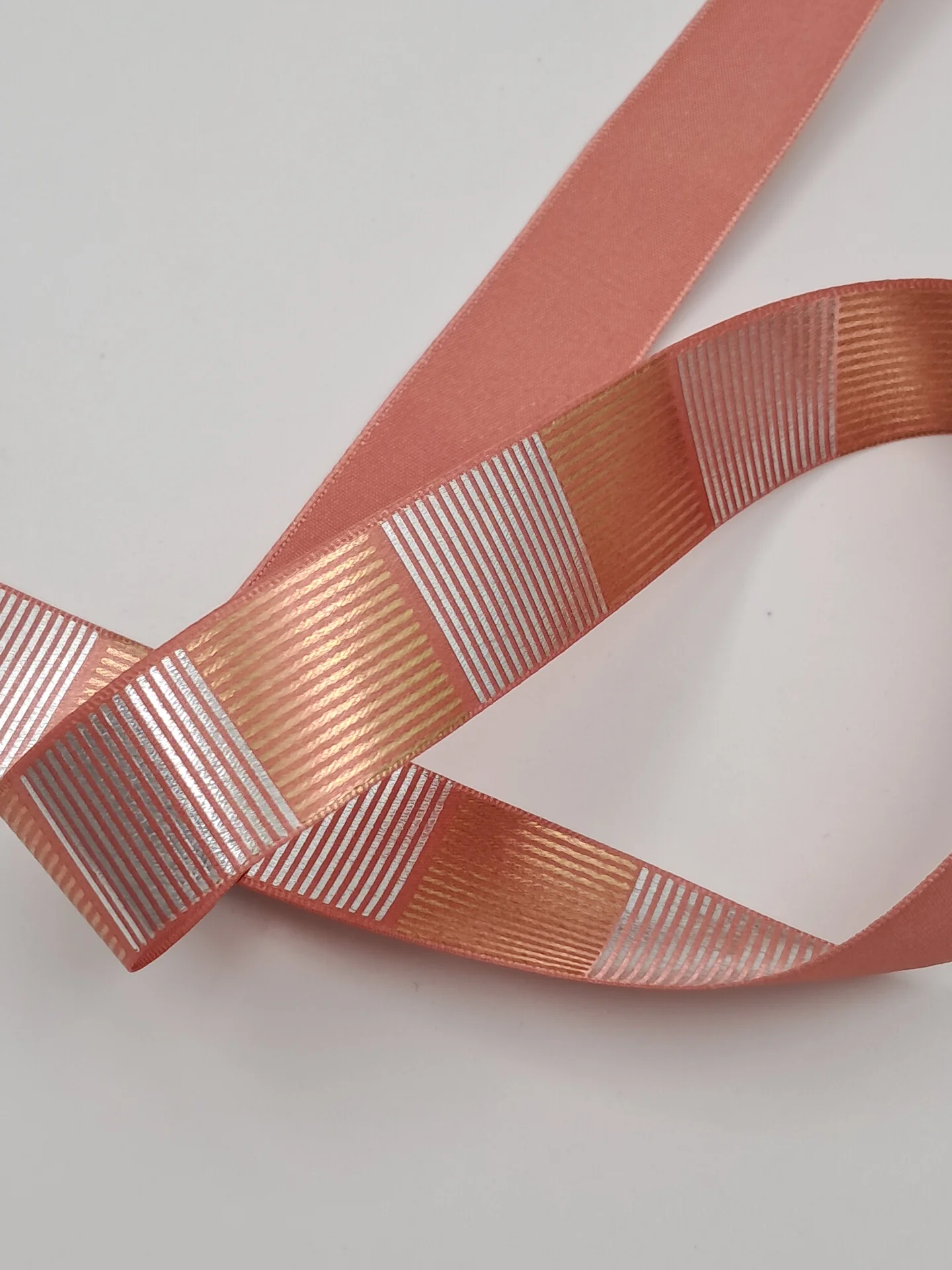 Ribbon 25mm Rose Gold Silver 14686