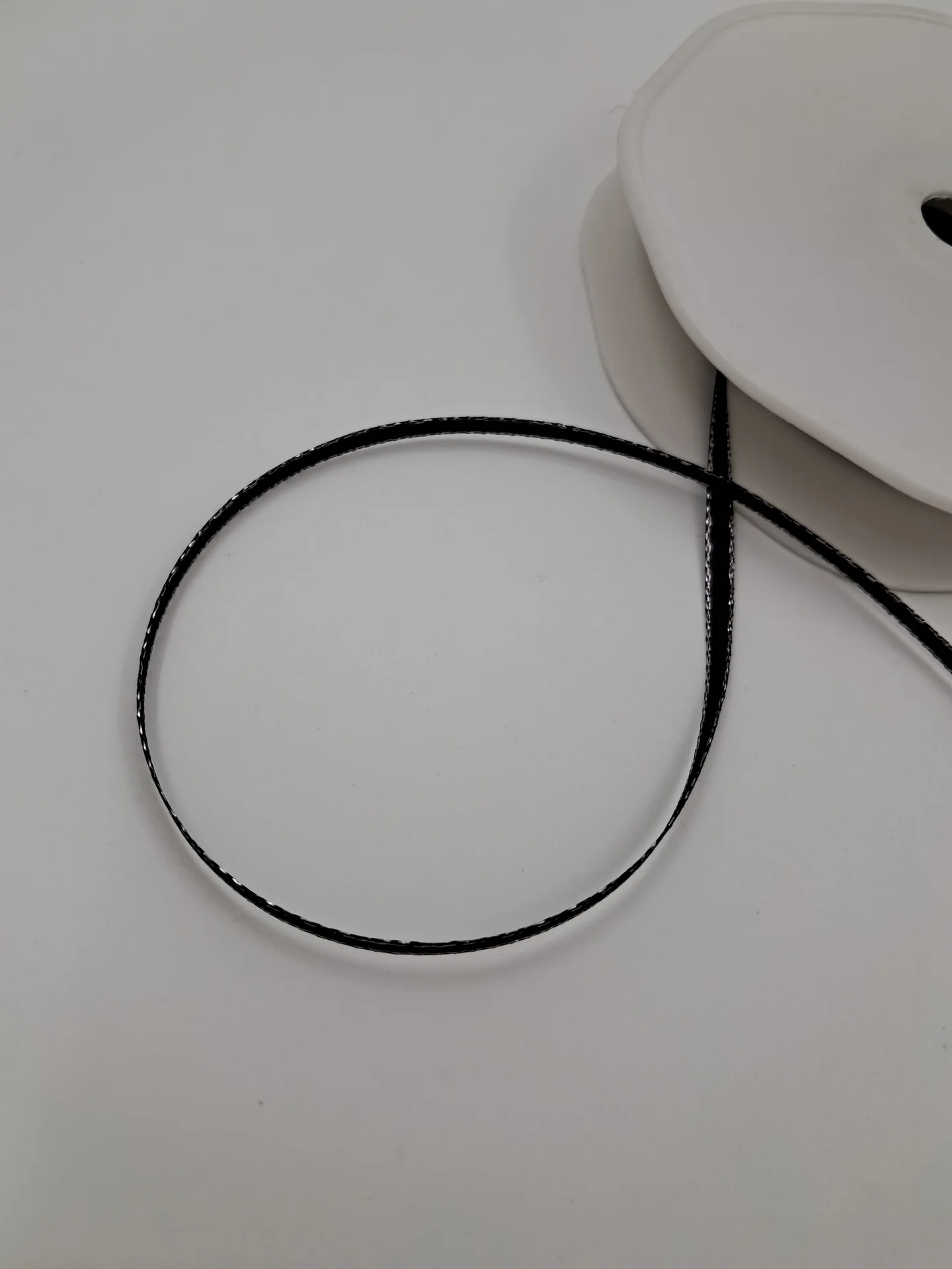 Ribbon 3mm Blacksatin Silver Edge