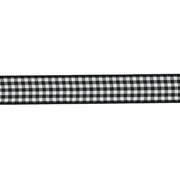 Ribbon Gingham 15mm 010 Black