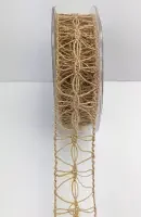 Ribbon Jute Lattice Natural 25mm