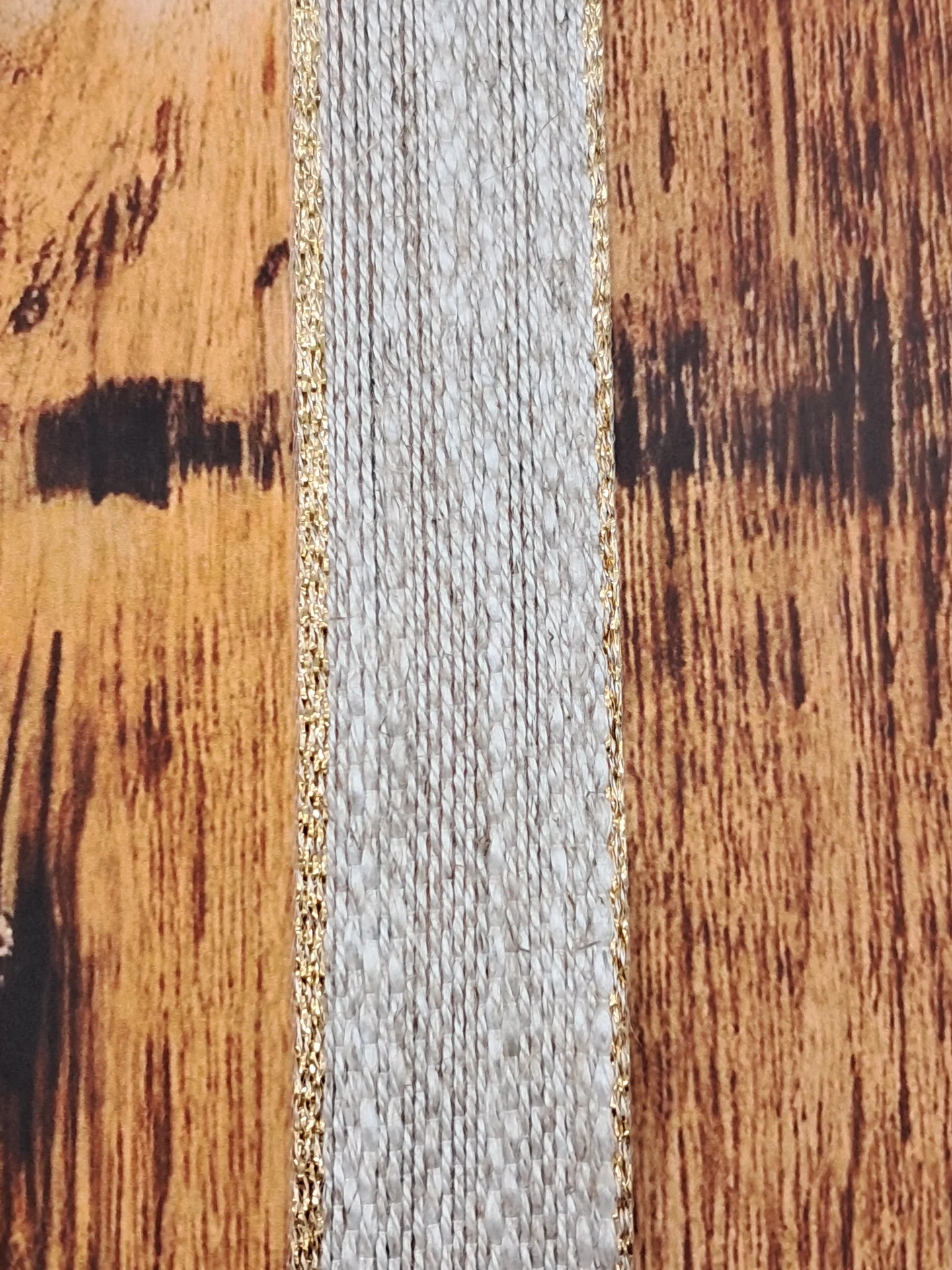 Ribbon Nat Gold Edge 25mm