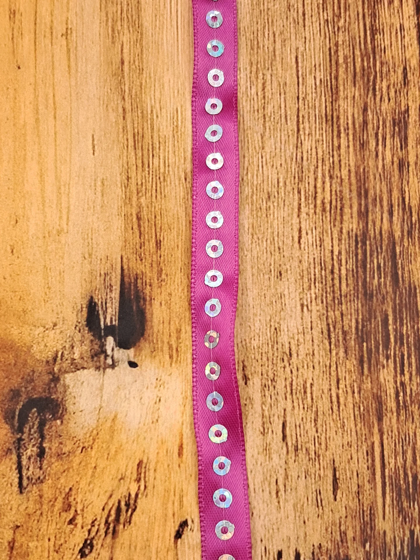Ribbon Sequinned Satin Cerise