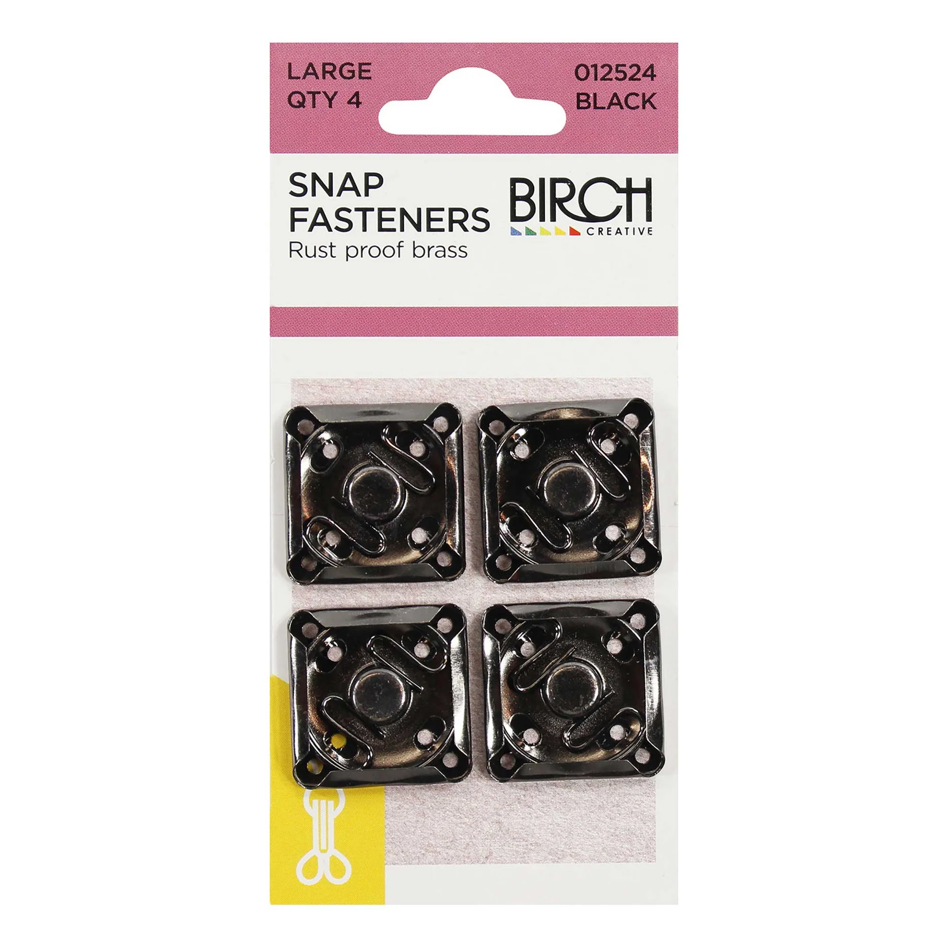 Snap Fasteners Square Black