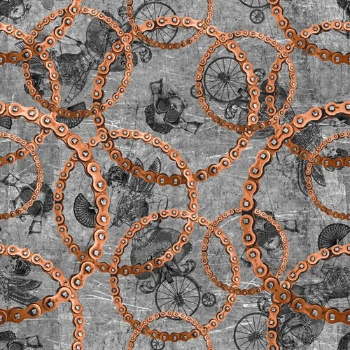 Steam Punk Ahead Bike Chains Gray