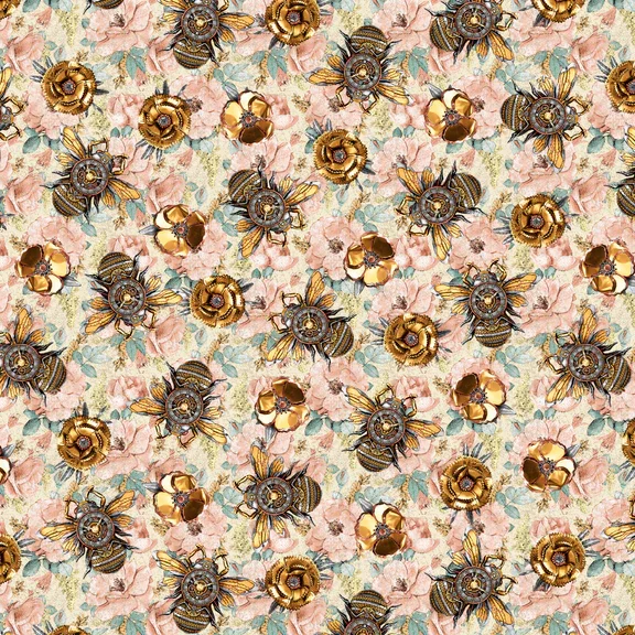 Steam Punk Time Travel Bees Floral