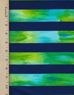 Stripes Sun Burst Greens Navy Large