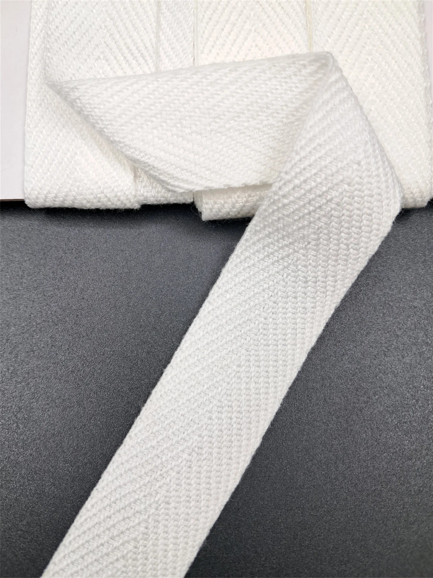 Tape Herringbone Off White 25mm