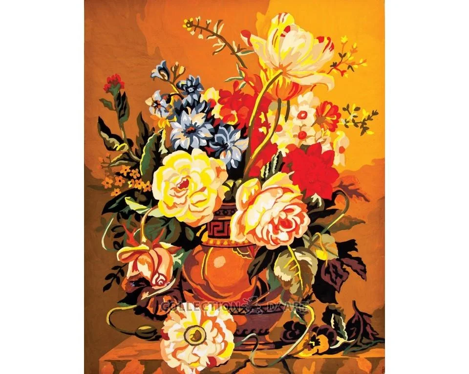 Tapestry Canvas 11518 Vintage Vase of Flowers