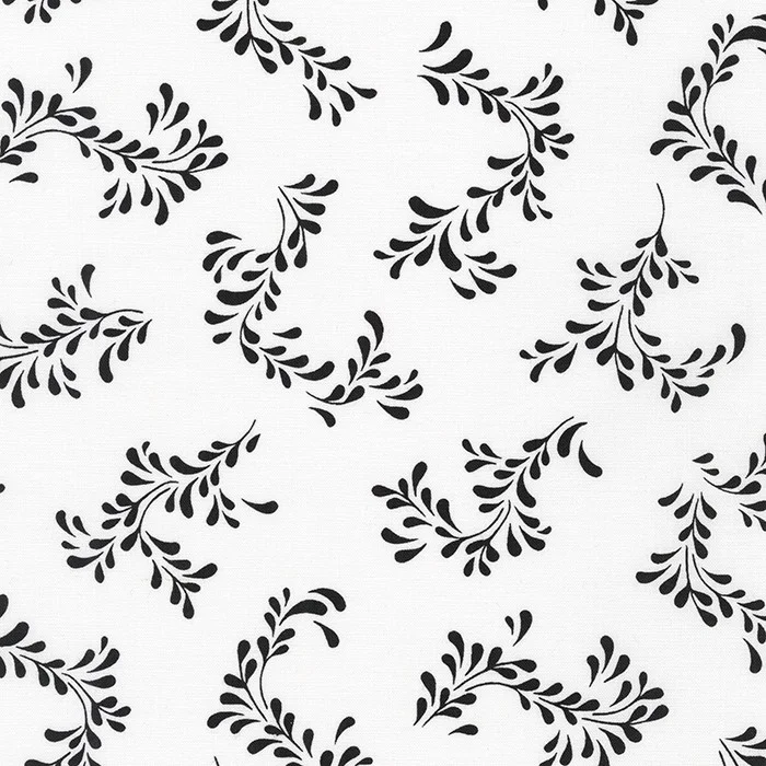 White with Black Leaf Floral