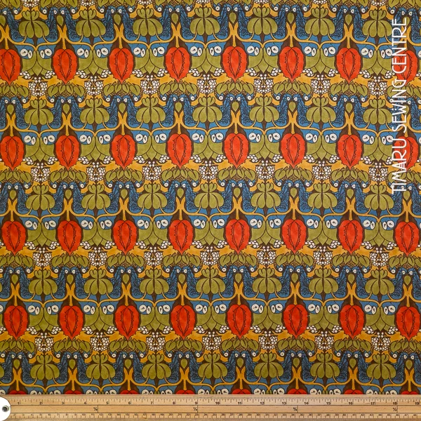 William Morris Voysey Blue Owl Tree Red