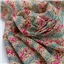 Fabric Navy Brick Floral Stripes