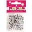 Beads 6mm Alphabet Cube White Black