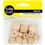 Beads MDF Wood Faceted Assorted Natural