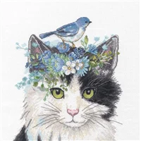 Dimensions Kit Cross Stitch Floral Crown Cat
