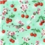 Flowers 20295 Cherry Floral Mint