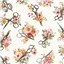 Sewing Tossed Floral Scissors Cream