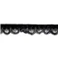Lace Stretch Frilled Sequins Black