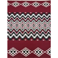 Fabric Maori Print Burgundy White Black