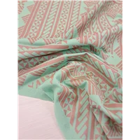 Pasifika Stretch Metallic Print Mint Brown
