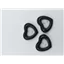 Button SA 93677 24 Heart Wht Blk R
