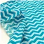 Cotton Turquoise White Line Chevron