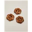 Button 21BR20 Brown Flower 20mm