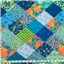Fabric Rayon Patchwork Navy - photo 1
