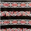 Fabric Black Red Maori Print WW