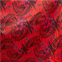 Fabric Poplin Print Col 2 Red Black