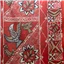 Fabric Printed Stretch Red White Tan
